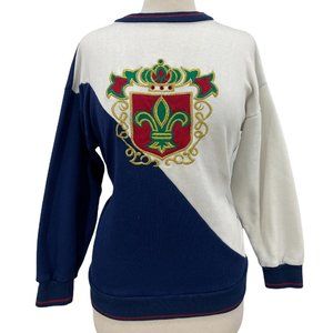 Vintage Russ Studio Women's Casual Retro Multicolor Embroidered Sweatshirt XL